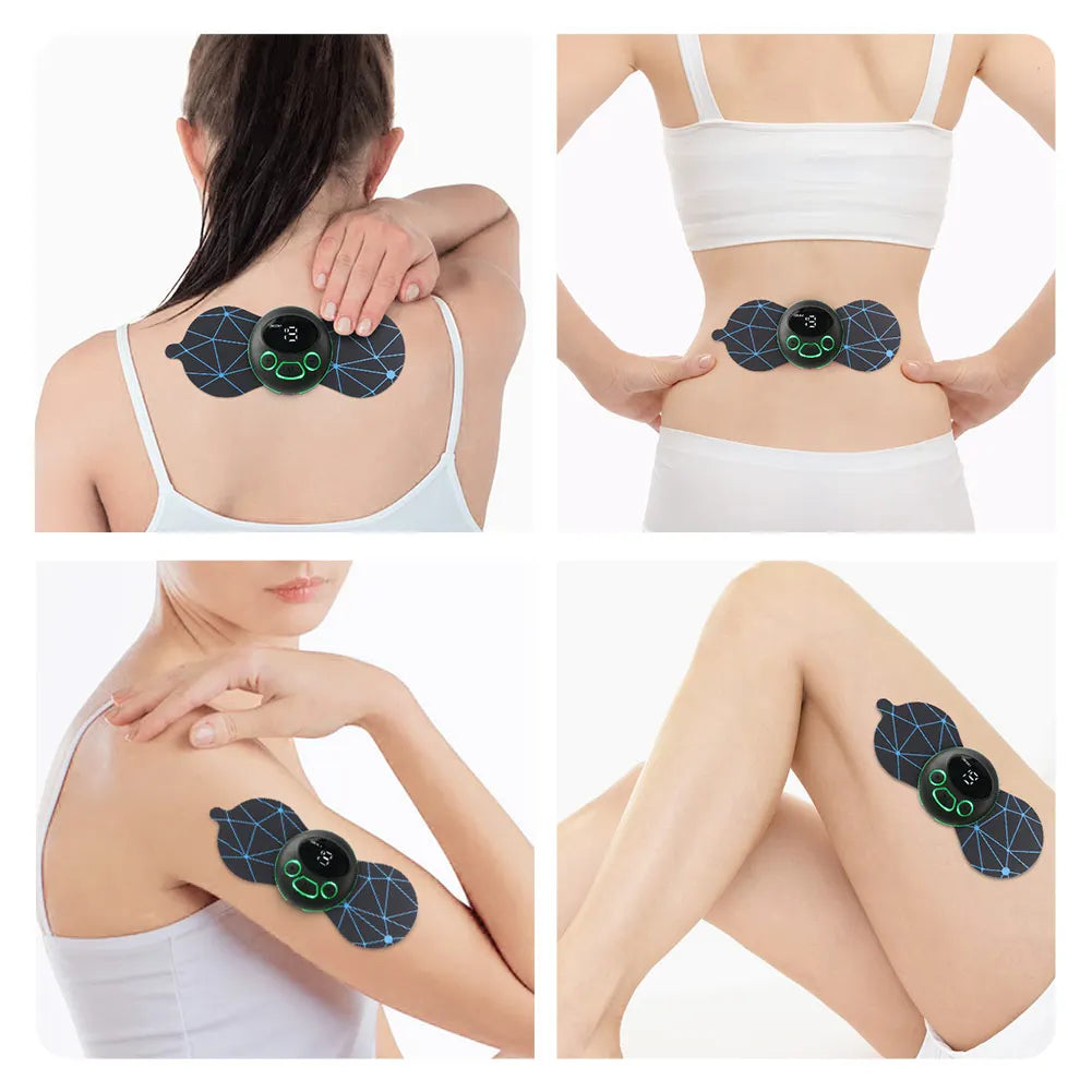 EMS Cervical Spine Neck Massage Sticker - Mini Body Massager (Electrical Muscle Stimulation) for Pain Relief, Cervical Spine Massage