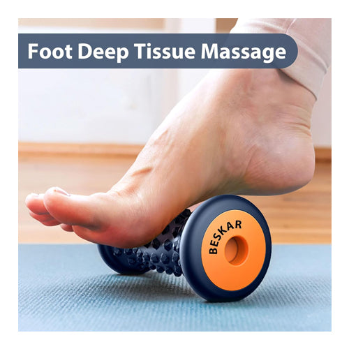 Navy Blue Foot Massage Roller - Relieves Plantar Fasciitis and Deep Tissue Muscle Arch Pain 