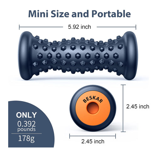 Marineblauer Fußmassageroller – lindert Plantarfasziitis und Schmerzen im tiefen Gewebe des Muskelbogens